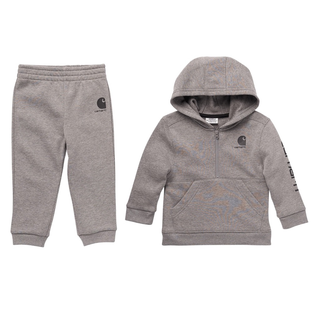 Carhartt Knit Long Sleeve Hood Sweatshirt & Sweatpants - Charcoal Grey Heather
